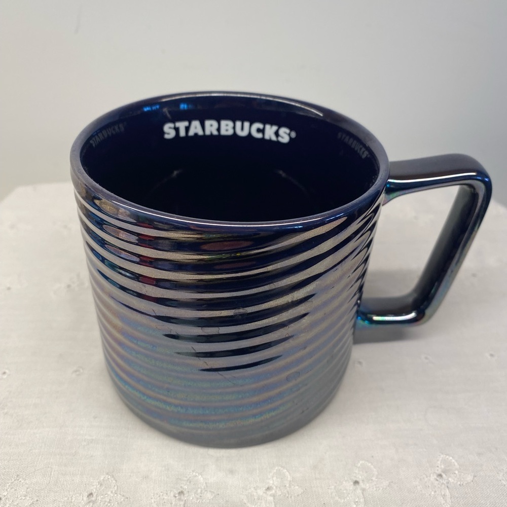 Starbucks Blue Luster Swirl. Iridescent Ceramic Coffees Mug. 2020